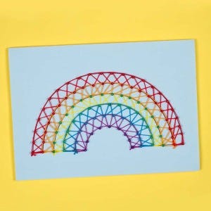 Rainbow String Art craft activity