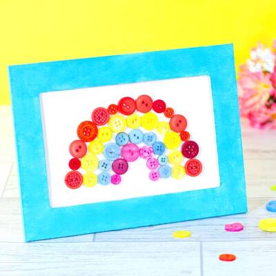 Rainbow Button Picture craft activity