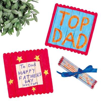 Father’s Day Folding Pop Stick Card craft activity