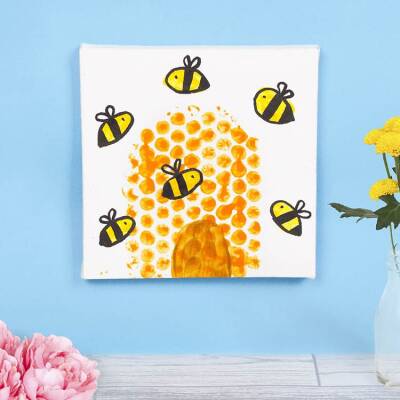 Bee Canvas Art craft activity
