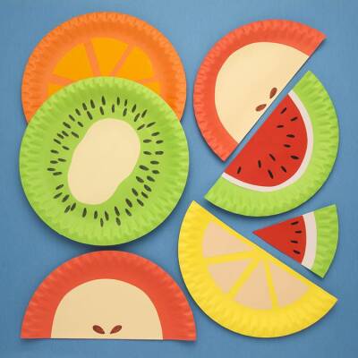 Paper Plate Fruits craft activity