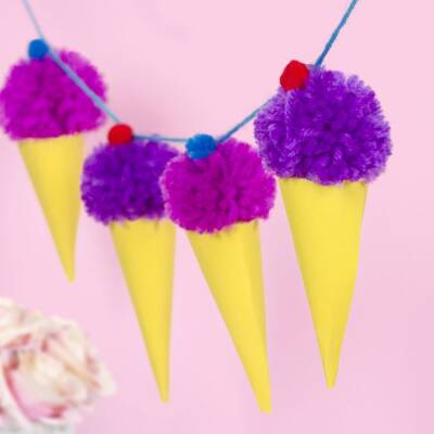 Pom Pom Ice Cream Bunting craft activity