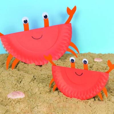 Rocking Paper Plate Crabs craft activity