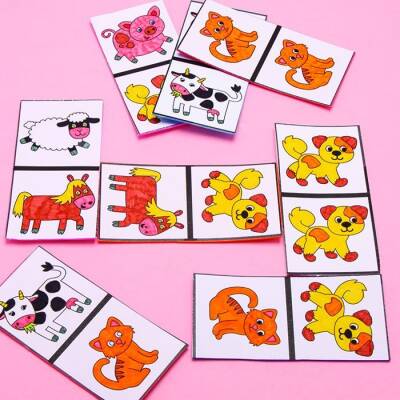 Farm Animal Dominoes craft activity