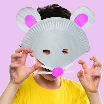 Rat Paper Plate Mask craft activity