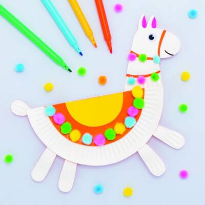 Paper Plate Llama craft activity