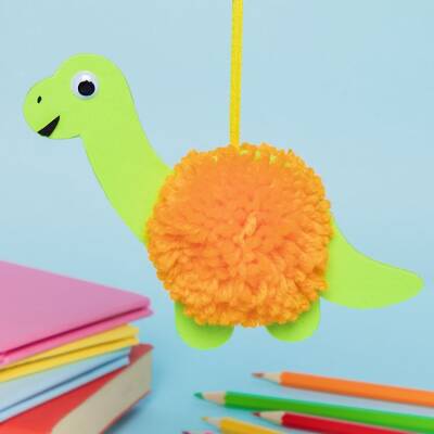 Dinosaur Pom Pom Decoration craft activity