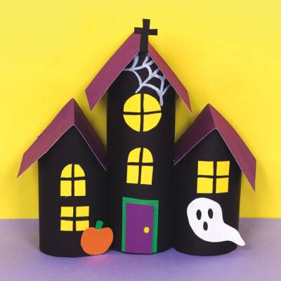Cardboard Tube Haunted House craft activity