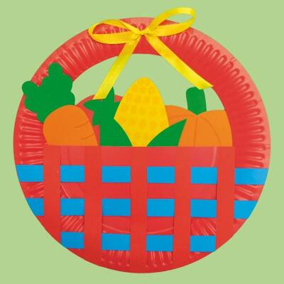 Paper Plate Vegetable Basket craft activity