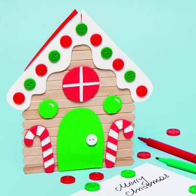 Gingerbread House Card craft activity