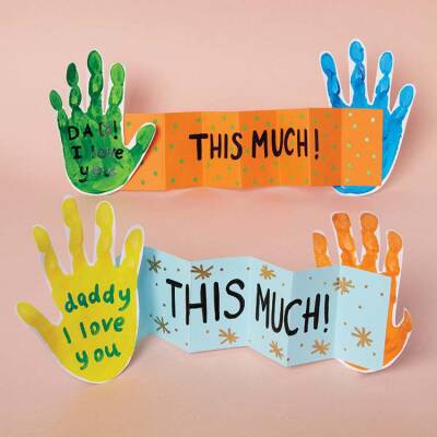 Handprint Concertina Cards craft activity