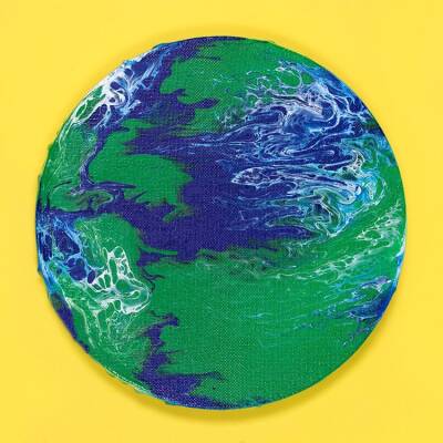Earth Paint Pour Canvas craft activity
