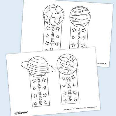 Planet Bookmarks craft activity