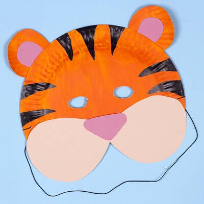 Tiger Paper Plate Mask craft activity