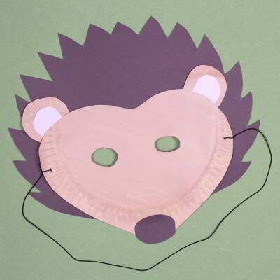 Hedgehog Paper Plate Mask craft activity