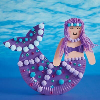 Paper Plate Rocking Mermaid craft activity