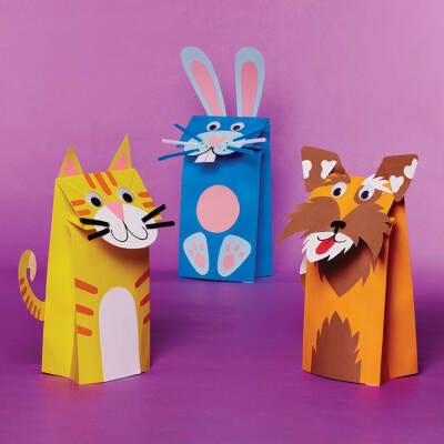 Pet Paper Bag Puppets craft activity