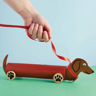 Cardboard Tube Sausage Dog craft activity