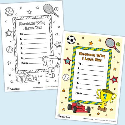 Father’s Day Reasons Why I Love You craft activity