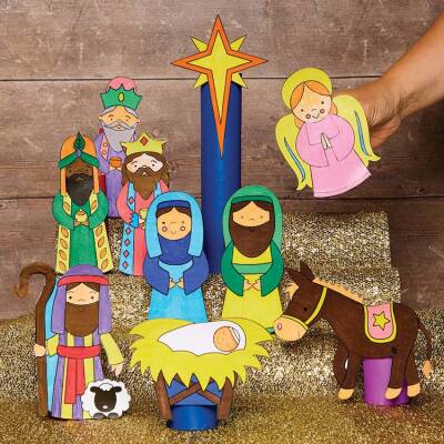 Nativity Cardboard Tube Scene craft activity