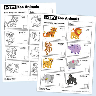 i-Spy Zoo Animals craft activity