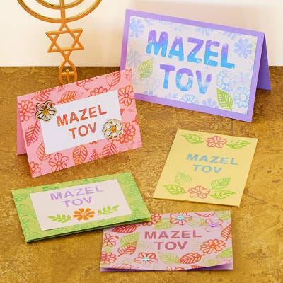 Mazel Tov Celebration Cards craft activity