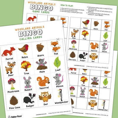 Woodland Animals Bingo craft activity