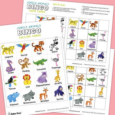 Jungle Animals Bingo craft activity