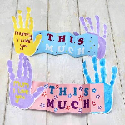 Mother’s Day Handprint Concertina Cards craft activity