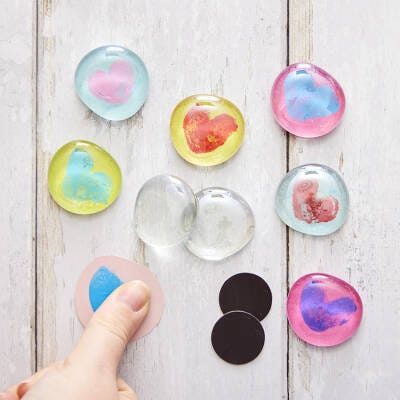 Heart Thumbprint Magnets craft activity