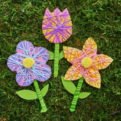 Flower String Art craft activity