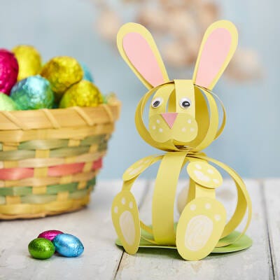 3D Paper Bunny Ornament craft activity