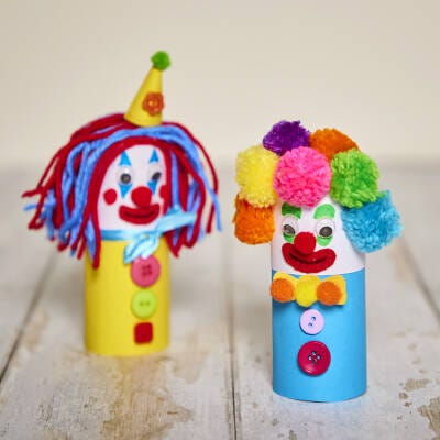 Cardboard Tube Clowns craft activity