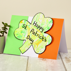 Shamrock Marbling Card craft activity