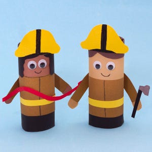 Cardboard Tube Fire Fighters craft activity
