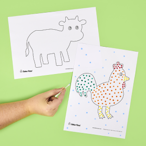 Farm Animal Dot Painting craft activity