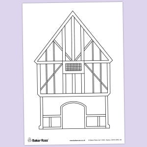 Tudor House Colouring Picture craft activity