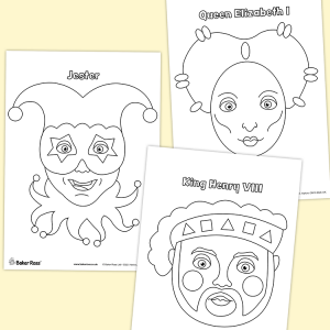 Tudor Character Colouring Pictures craft activity