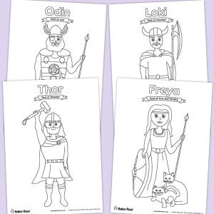 Viking Gods Colouring Pictures craft activity