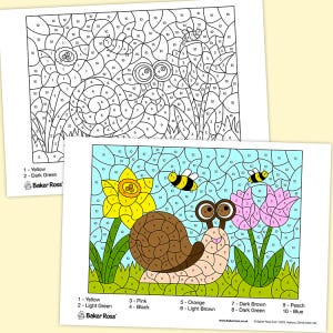 Spring Colour By Numbers craft activity