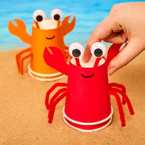 Paper Cup Scuttling Crabs craft activity