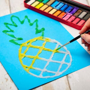 Pineapple Salt Painting craft activity