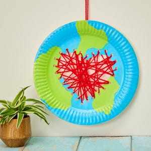 Love the Earth Paper Plate Threading craft activity