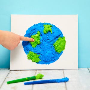 Earth Day Puffy Paint Canvas craft activity