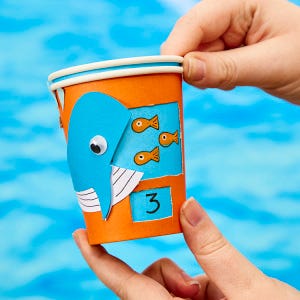 Paper Cup Counting Whale craft activity