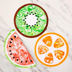 Fruit Foam Marbling craft activity