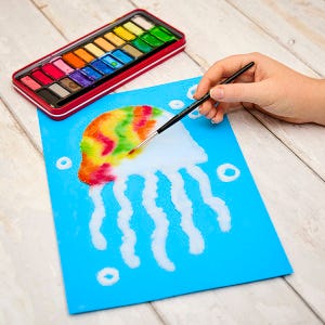 Salt Painting Jellyfish craft activity