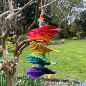Pop Stick Rainbow Wind Spinner craft activity