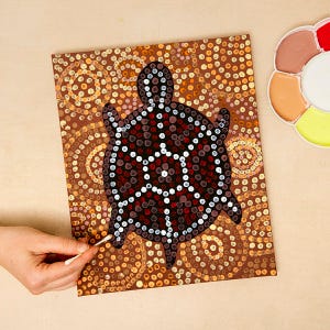 Dot Painting Aboriginal Style Art Canvas craft activity