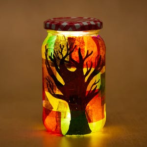 Autumn Luminary Jar craft activity